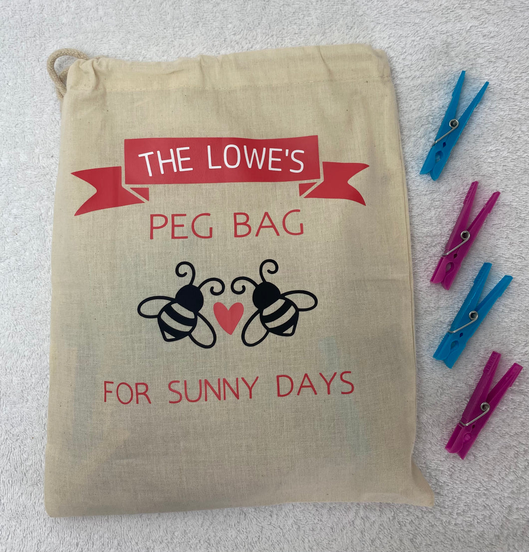 Personalised Peg Bag